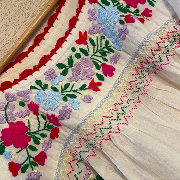 Designer “La Marina” Embroidered Mexican Blouse By Siren 10% Cotton Women’s M-L - Picture 7 of 9